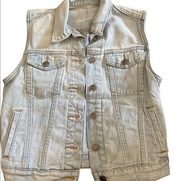 GAP Jackets & Blazers - Gap Denim Sleeveless Vest Size Small